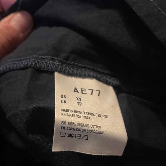 NWT AE77 American Eagle Premium Organic Cotton Floral Puff Sleeve Mini Dress XS - Picture 7 of 7